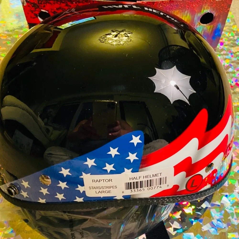 Glossy Black Half Helmet